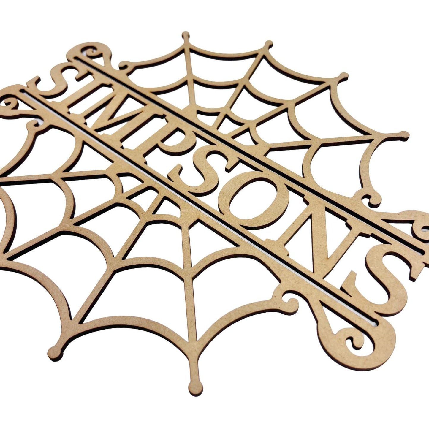 Small Spider Web with Last Name | Personalized Halloween Decor | DIY Halloween door sign | Family Name Halloween Sign