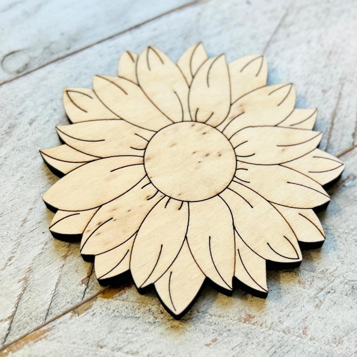 Wood Sunflower Craft Shape | Wood Flower Decor | Flower Cutout| Craft Wood Shapes | Spring Decor | DIY Crafts | Paint by Lines