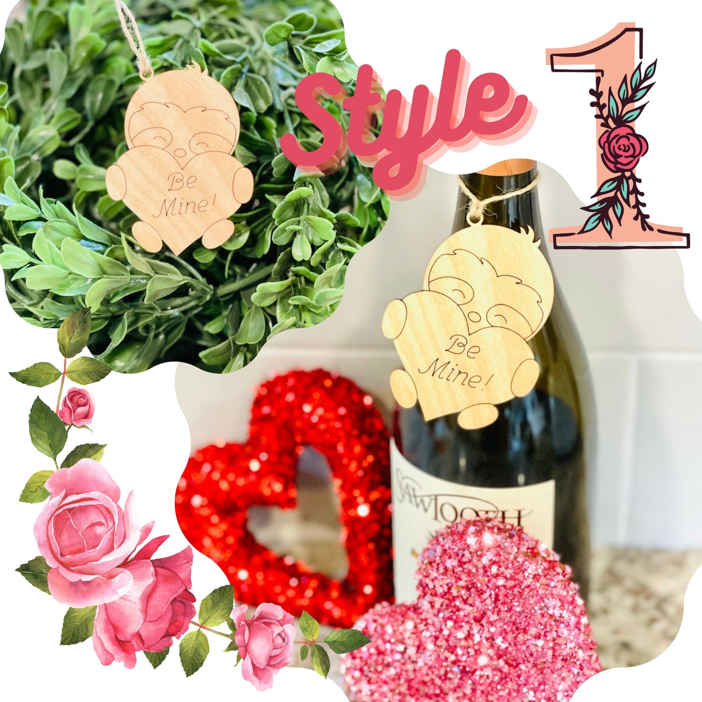 Wine bottle charms/ Valentine Gnome/ Valentine Gift/ Birthday Gift/ Sloth/ Wine Charm