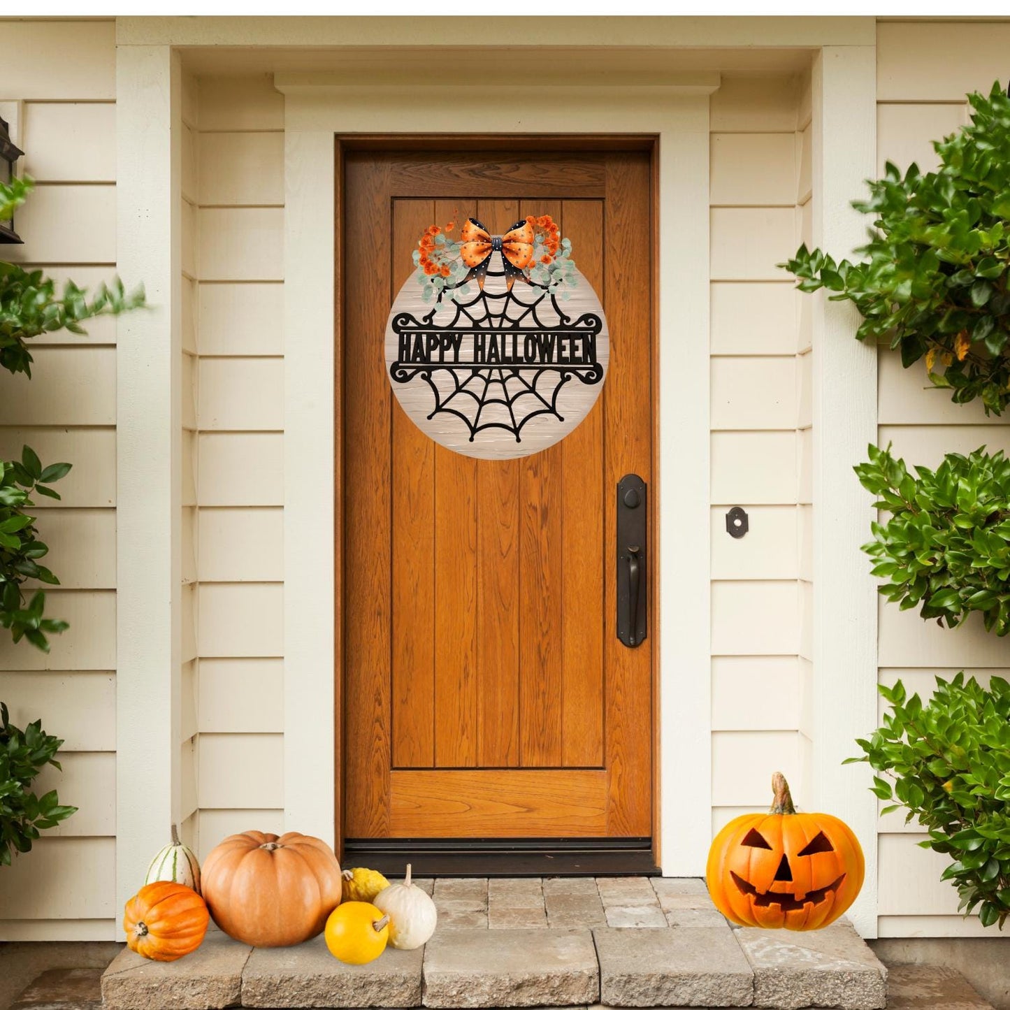 Large Spider Web with Last Name | Personalized Halloween Decor | DIY Halloween door sign | Family Name Halloween Sign