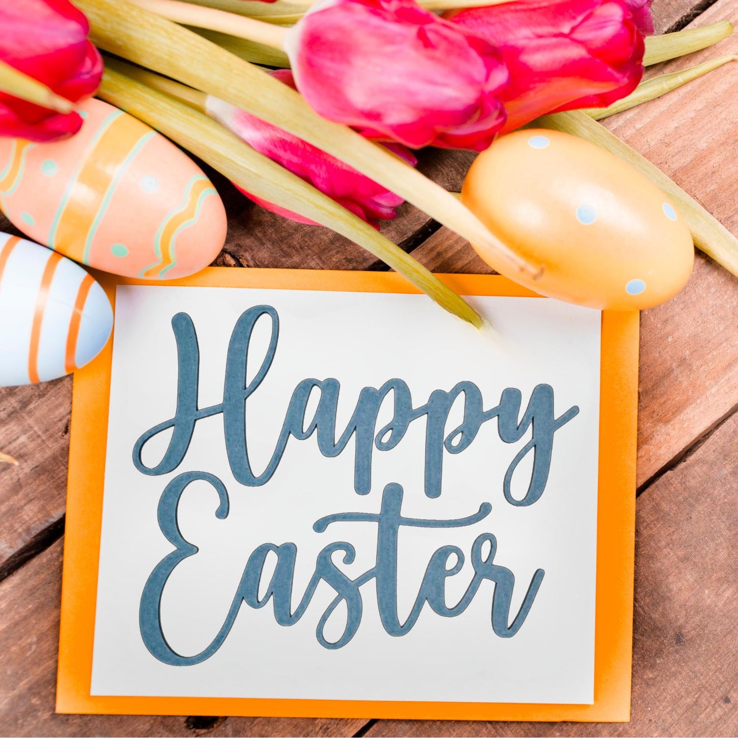 Small Happy Easter Wood Words | Connected Wood Words | Easter Crafts | Easter Decor | Christian Crafts | Easter Door Hanger | Easter Sign