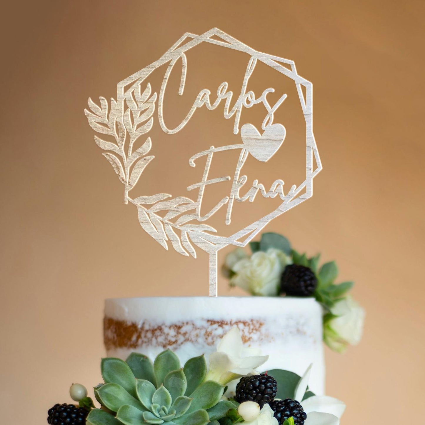 Wedding Personalized Cake Topper | Custom Name Cake Decor | Rustic Wedding Cake Decor | Anniversary Cake Topper | Personalized Wedding Decor