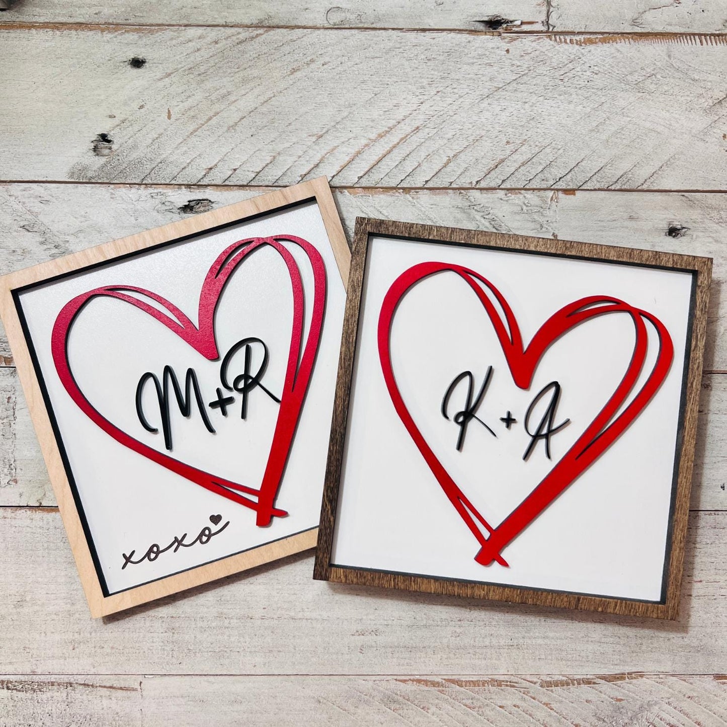 Personalized Valentine Heart Sign with Initials | Add a Personal Message | Free Shipping