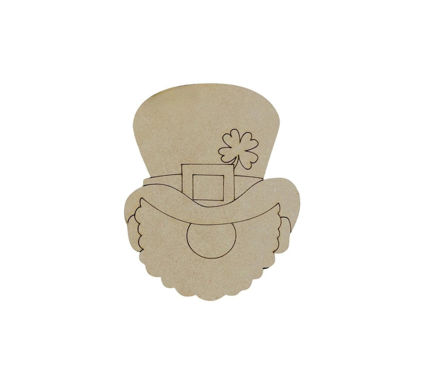 Small 2"-10" | Leprechaun Head | St Patrick's Day Decor | Craft Wood Shapes | Spring Decor | DIY Crafts | Paint by Lines
