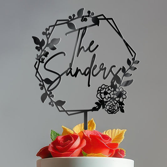 Wedding Personalized Cake Topper | Custom Name Cake Decor | Rustic Wedding Cake Decor | Anniversary Cake Topper | Personalized Wedding Decor