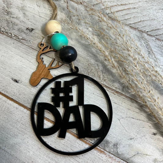 Dad Car Charm | Father's Day Car Charm | Gifts for Dad | #1 Dad