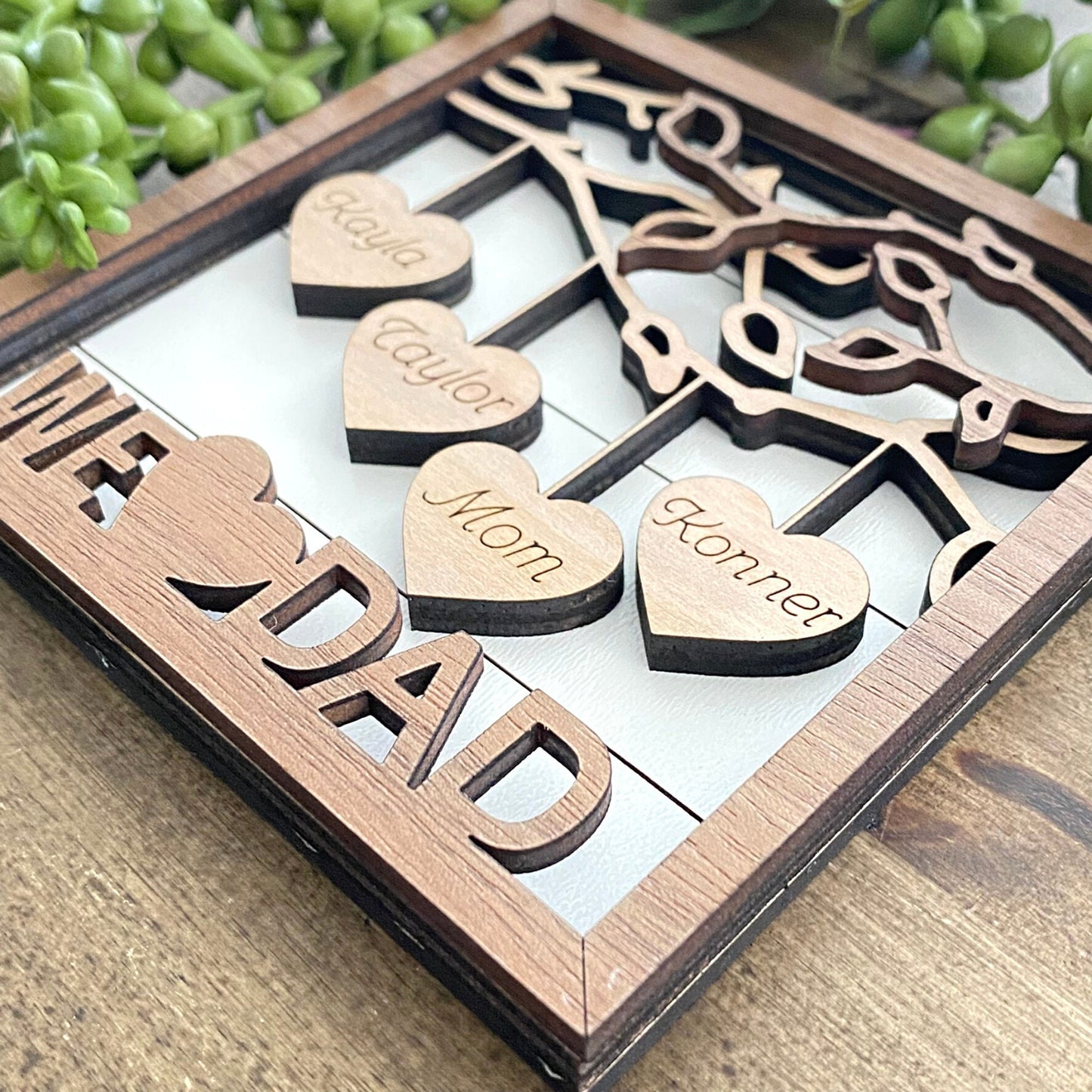 3-Layer Father's Day Wood Art Gift | Father's Day Gift | Personalize Father's Day Gift | Dad Birthday Gift | Grandpa Gifts