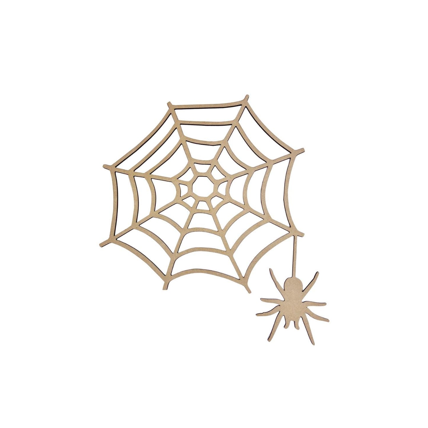 Small Spider Web with Spider | Halloween Spider Web | Wood Spider Web Cutout