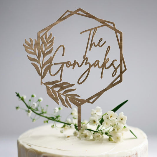 Wedding Personalized Cake Topper | Custom Name Cake Decor | Rustic Wedding Cake Decor | Anniversary Cake Topper | Personalized Wedding Decor