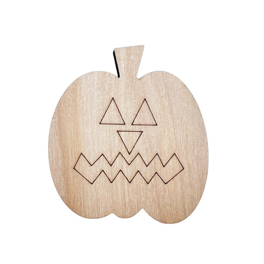 Small Wooden Jack-O-Lantern Paint by Line | Halloween Wood Pumpkin | Wooden Pumpkin Craft
