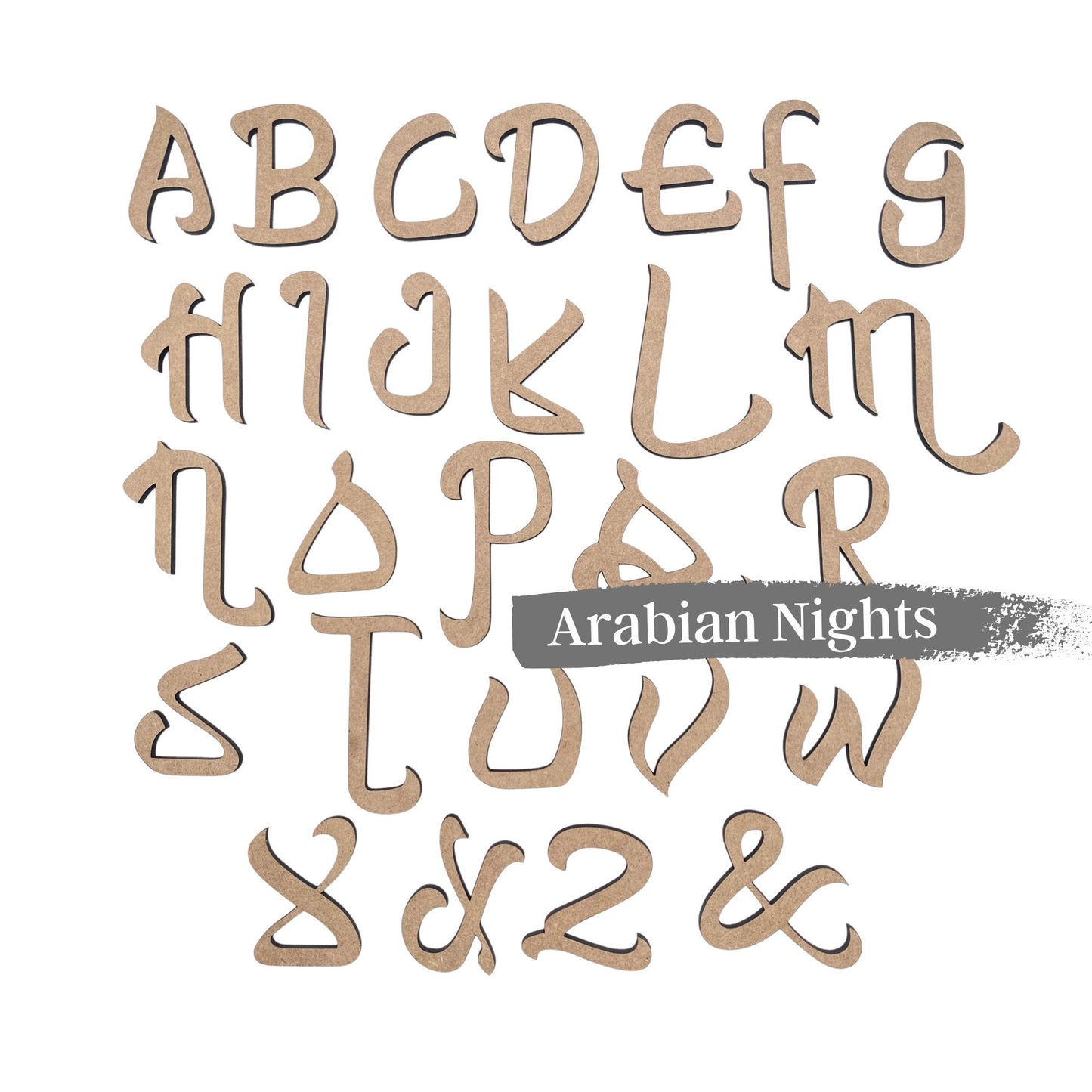 Arabian Nights Wooden Letters