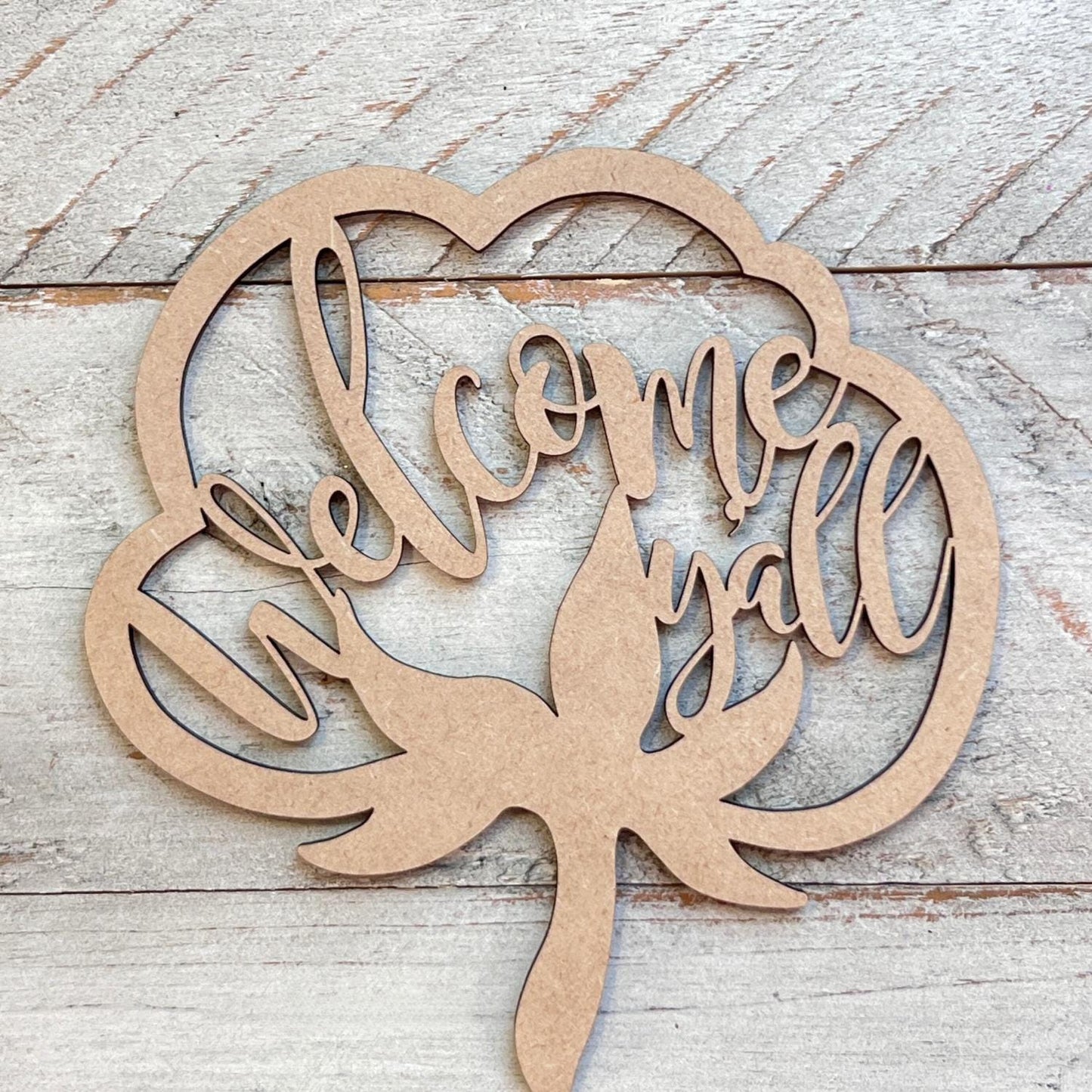 Welcome Y'all Cotton Ball | Fall Welcome Sign