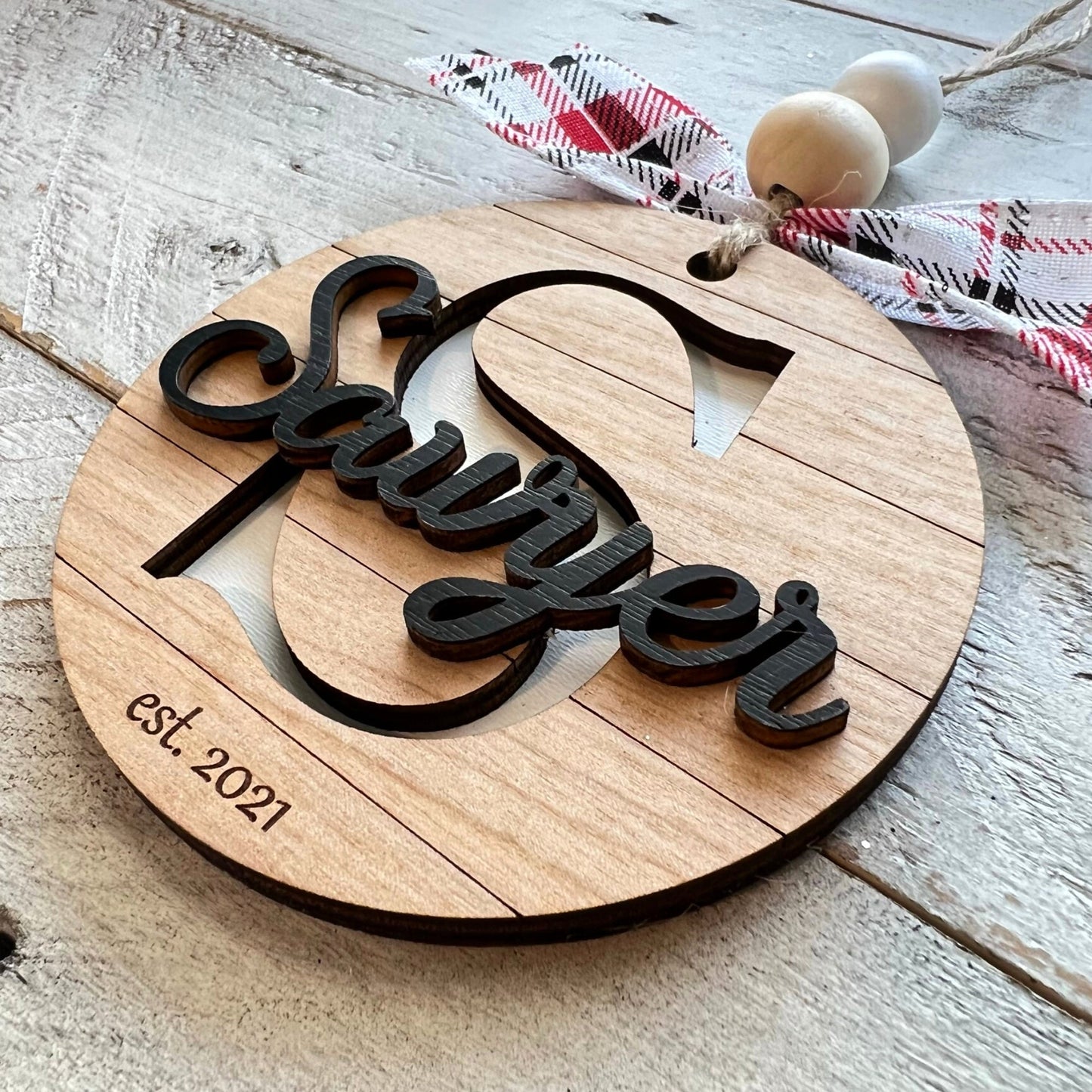Last Name Monogram Ornament | Monogram Ornament | Christmas Ornament | First year married Ornament |