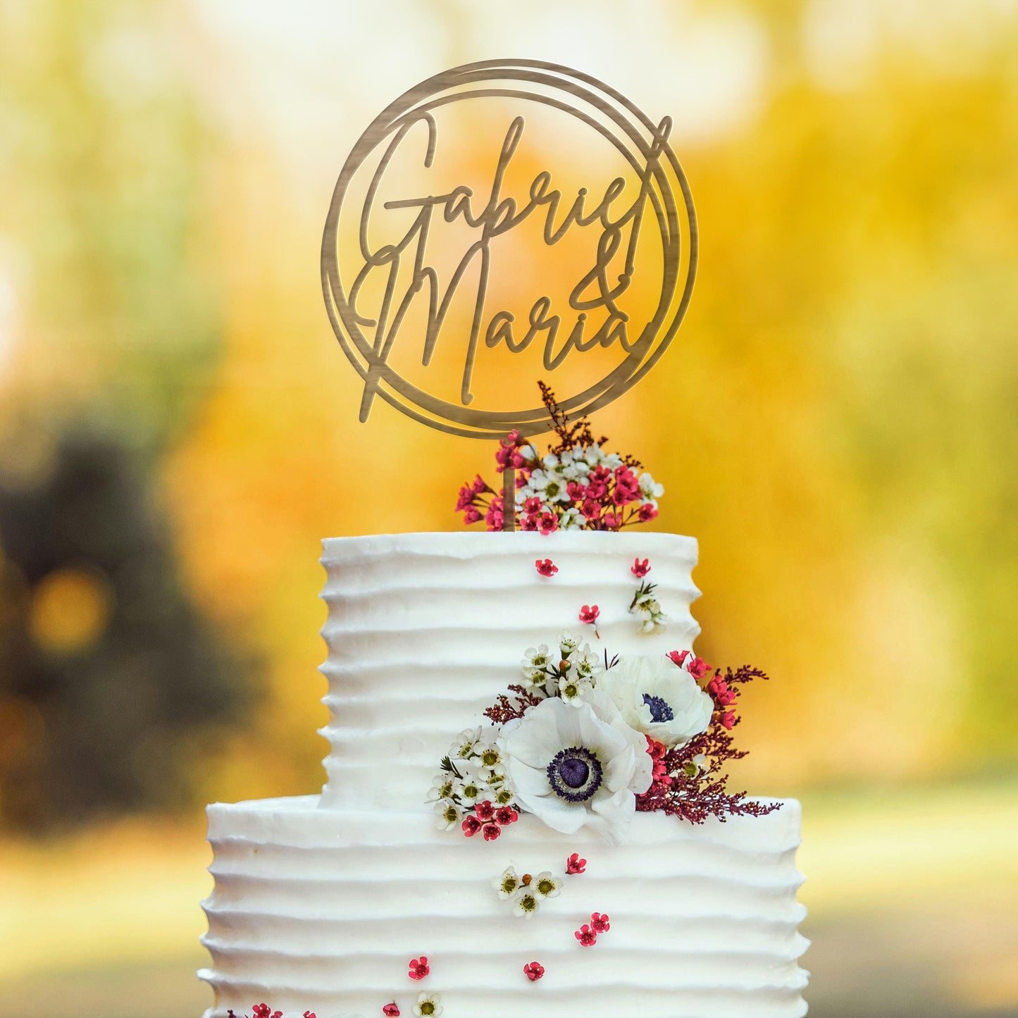 Wedding Personalized Cake Topper | Custom Name Cake Decor | Rustic Wedding Cake Decor | Anniversary Cake Topper | Personalized Wedding Decor