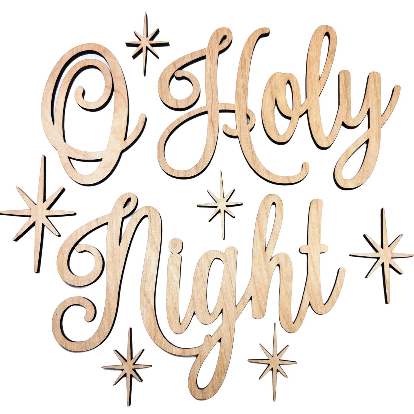 Large O Holy Night with Stars Cutout | Merry Christmas wood letter | Christmas wreath decor | Christmas Door hanger | Christmas Crafts