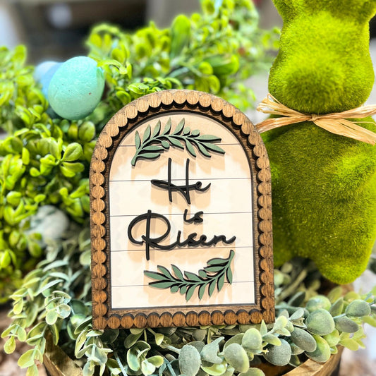 Beaded He Is Risen Sign | Easter Gifts | Resurrection Decor Sign | Spiritual Gifts | Gifts for Her | Gifts for Him | Church Wall Decor