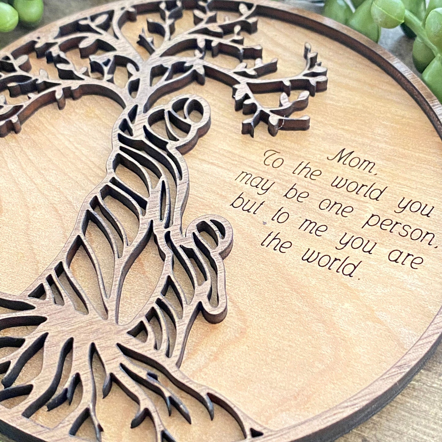 2-Layer Mother & Child Tree Plaque | Mom Birthday Gift | Mother Tree | Mother Earth | One of a Kind Gifts | Personal Mommy Gifts