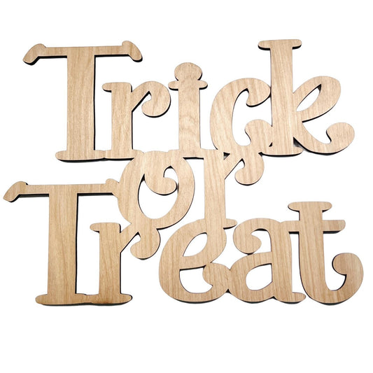 Small Wooden Letters Trick or Treat | Halloween Word Cutout | Wood Craft Letters | Halloween Crafts | Halloween Words and Letters