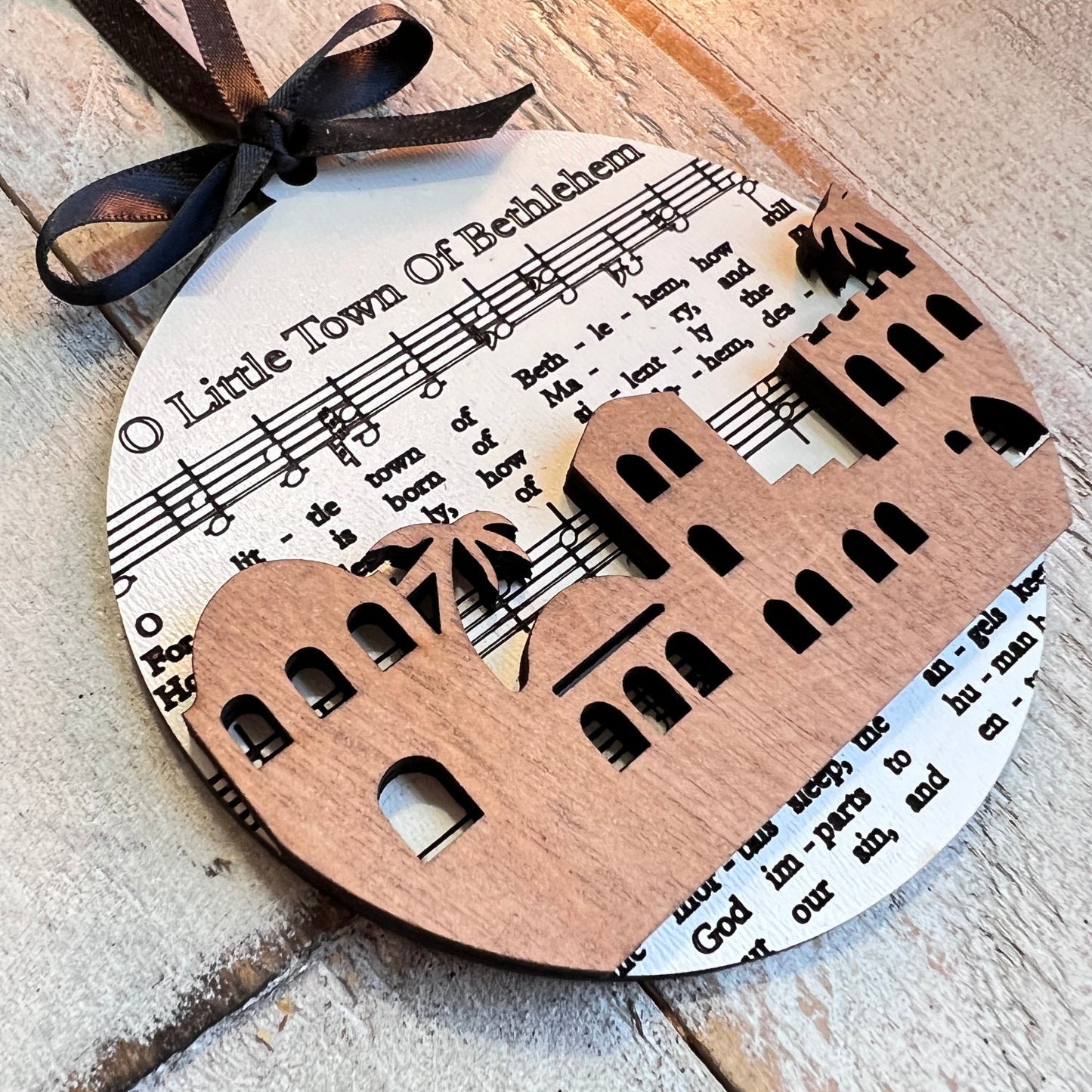 Christmas Sheet Music Ornament | Church Choir Ornaments | Christian Ornaments | Church Christmas Gifts | Christmas Tree Handmade Ornaments