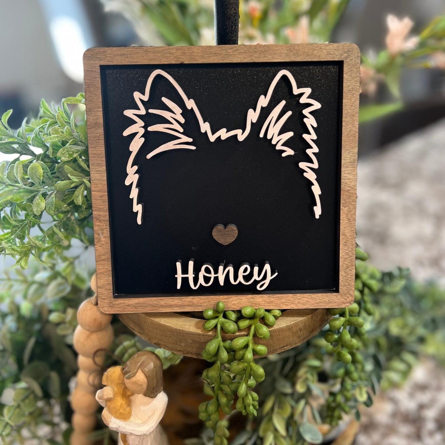 Custom Drawn Pet Ear Sign With Basic Frame