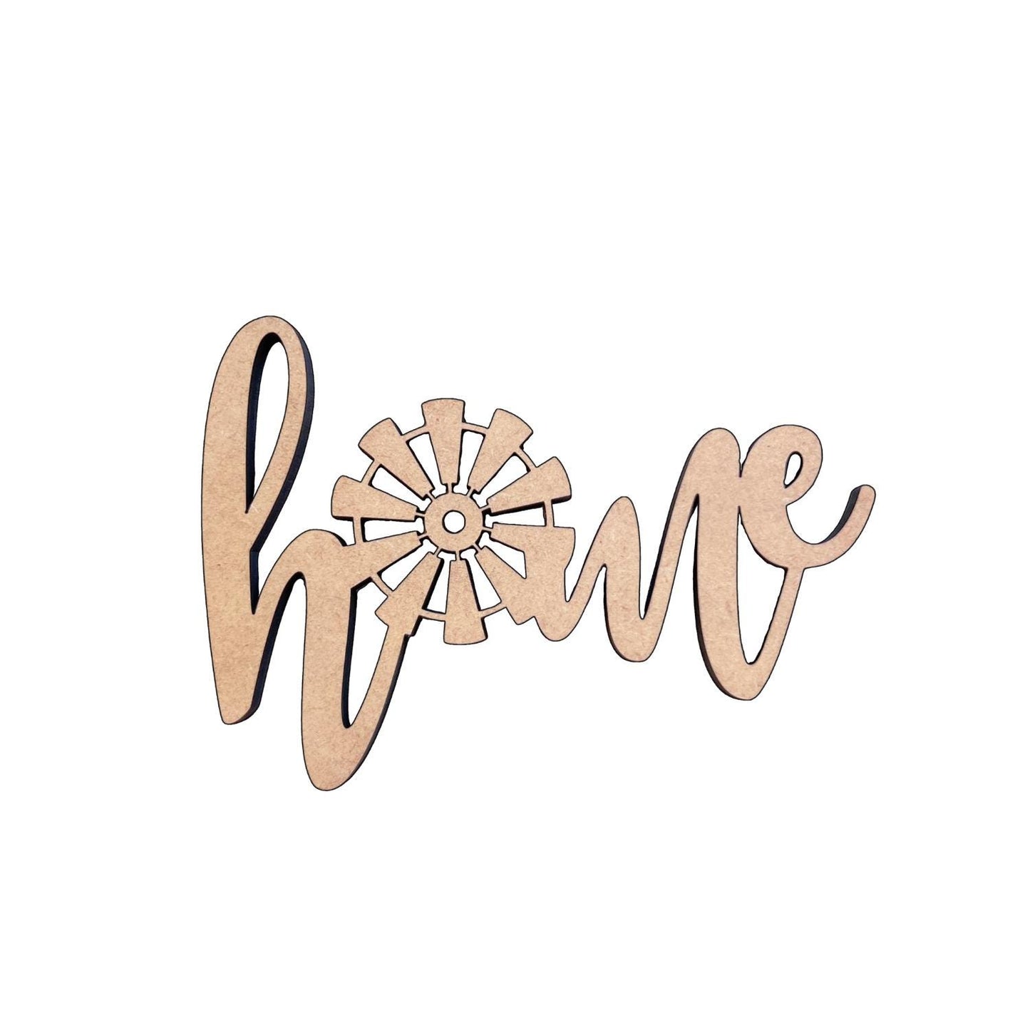 Home with Windmill Wood Word Cutout | Fall Words