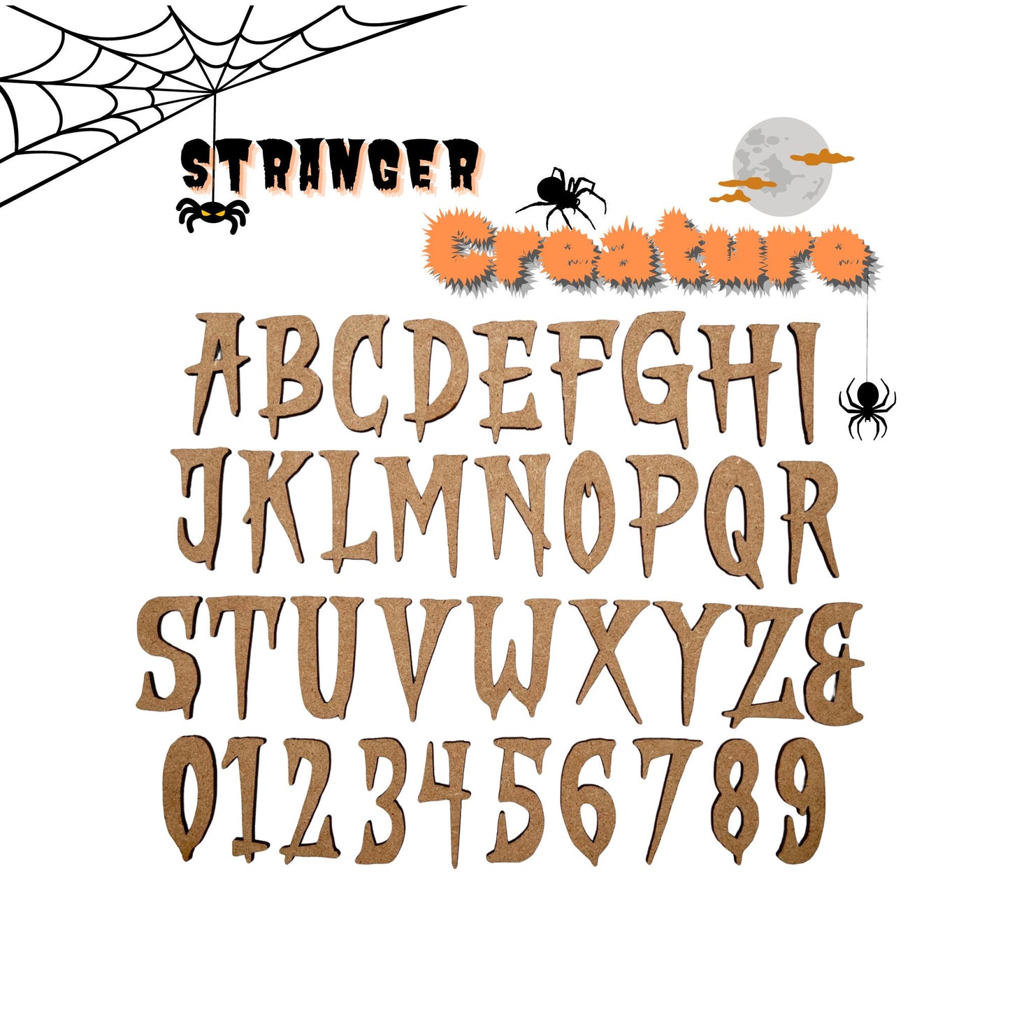 Stranger Creature Wooden Letters