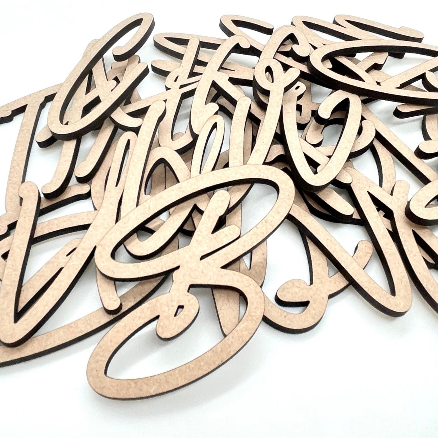 Purple Script Wooden Letters