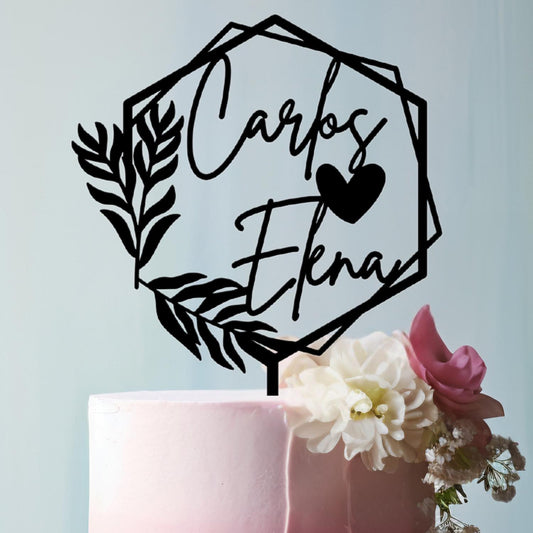 Wedding Personalized Cake Topper | Custom Name Cake Decor | Rustic Wedding Cake Decor | Anniversary Cake Topper | Personalized Wedding Decor
