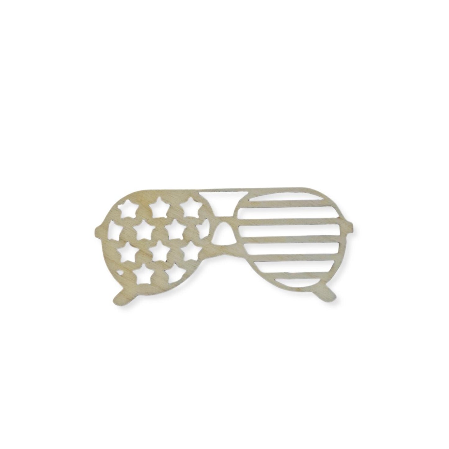 Large 12" +  American Flag Glasses | Patriotic Sunglasses | Fourth of July Shape | 4th of July Wood Cutout | 4th of July Crafts