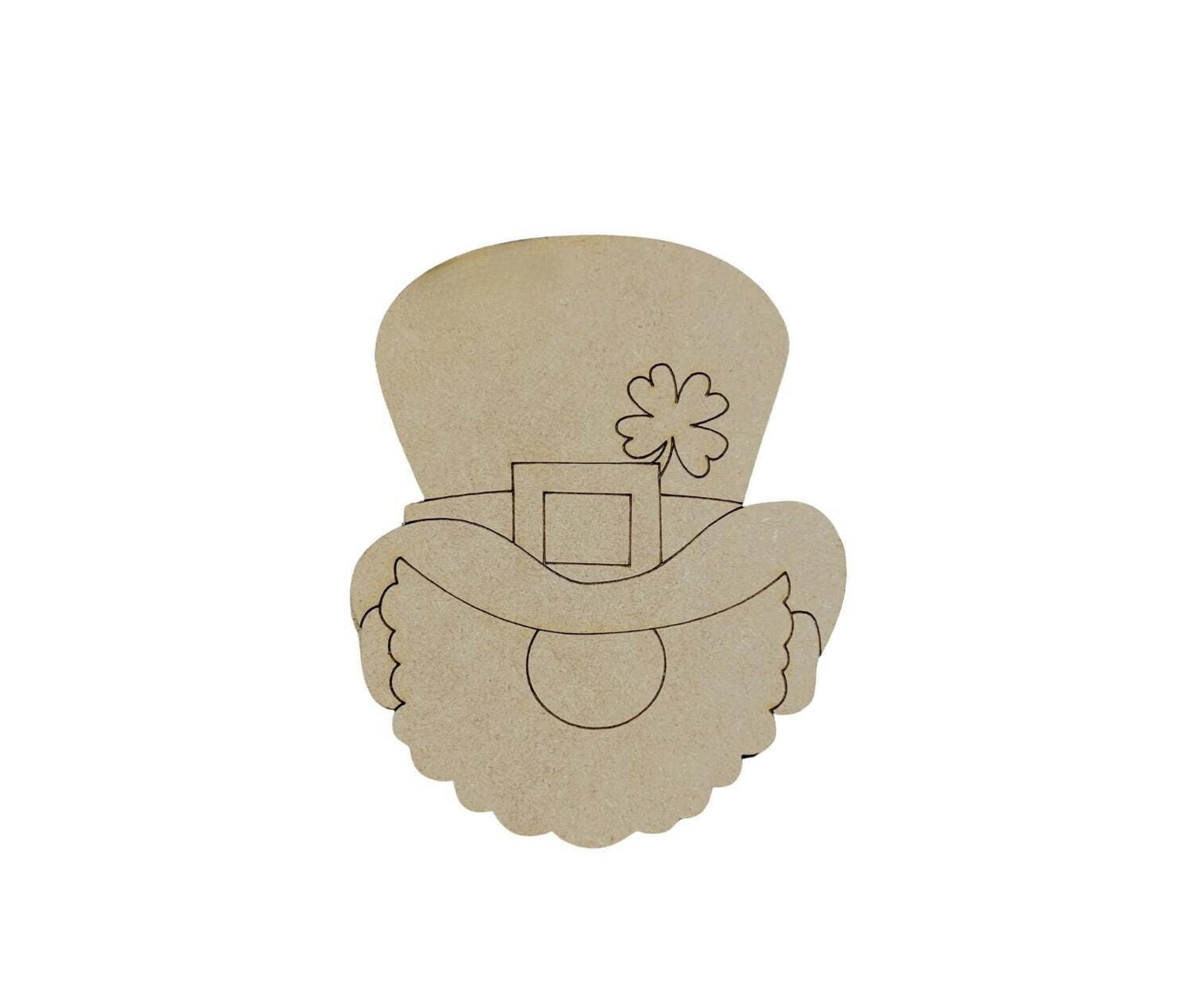 Large 12" - 22" | Leprechaun Head | St Patrick's Day Decor | Craft Wood Shapes | Spring Decor | DIY Crafts | Paint by Lines