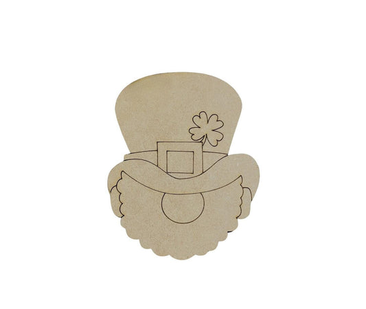 Large 12" - 22" | Leprechaun Head | St Patrick's Day Decor | Craft Wood Shapes | Spring Decor | DIY Crafts | Paint by Lines