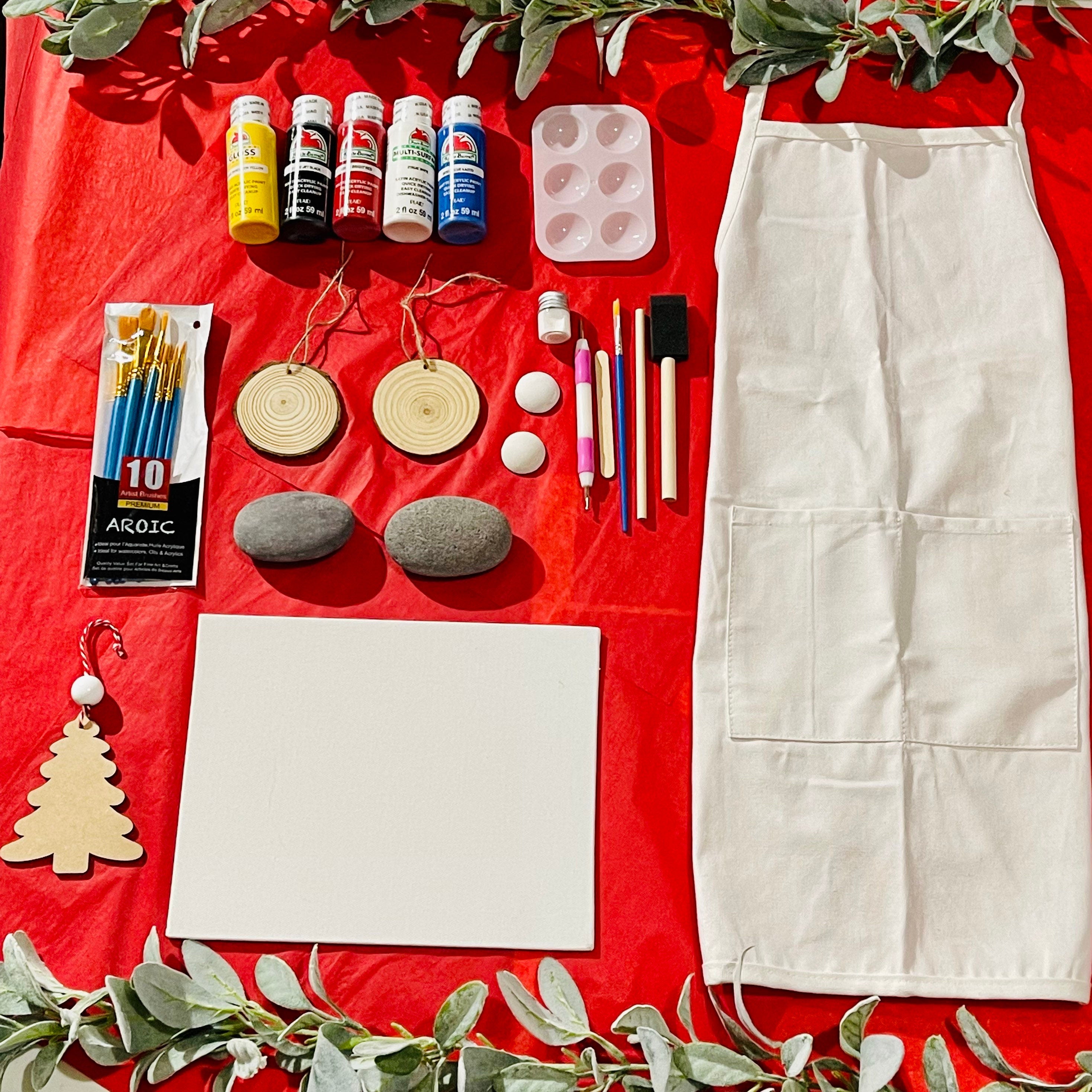 Childrens Paint set, Gift ideas for kids, rock painting kit, Paint kit with apron