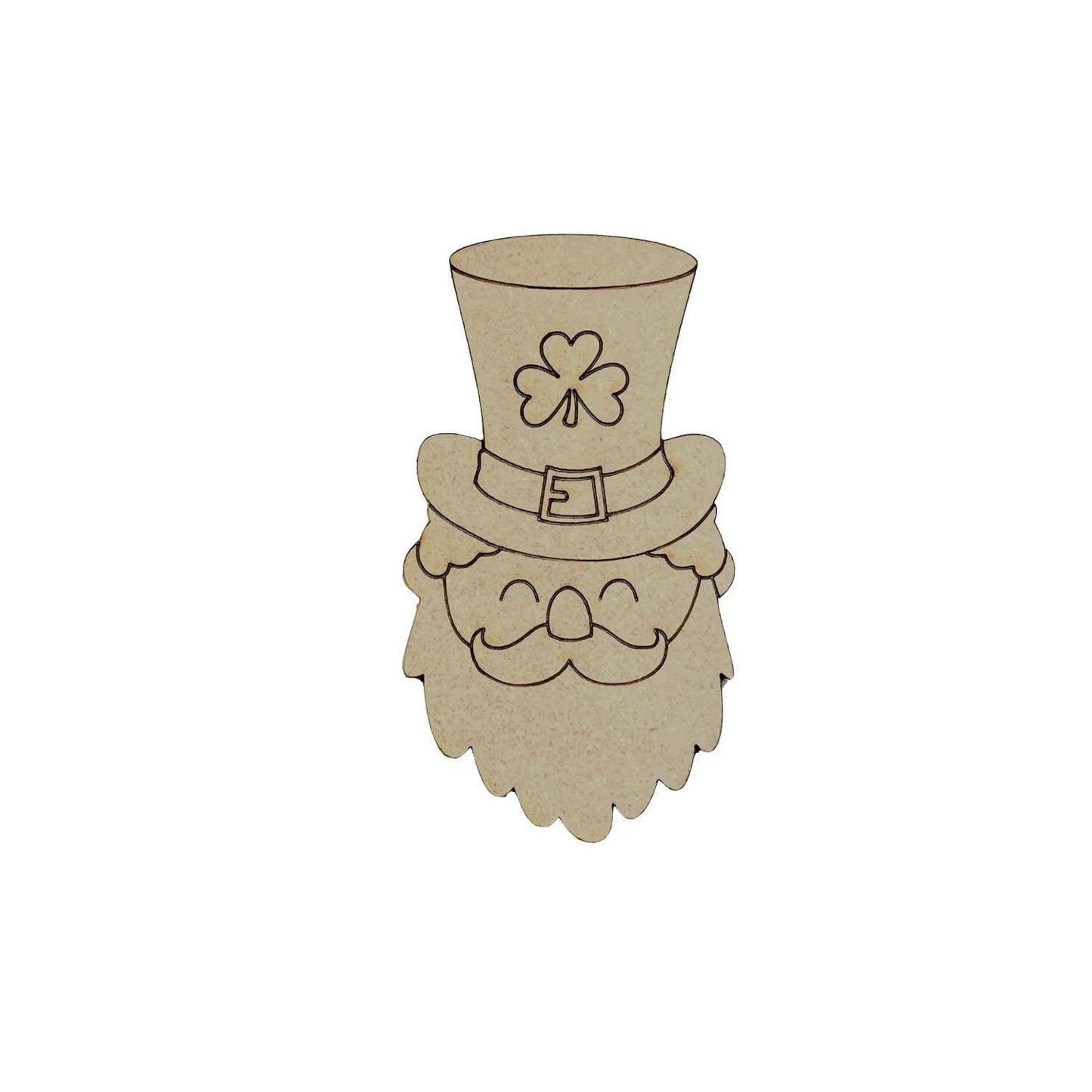 Small 2"- 10" | Smiling Leprechaun | St Patrick's Day Decor | Craft Wood Shapes | Spring Decor | DIY Crafts | Paint by Lines