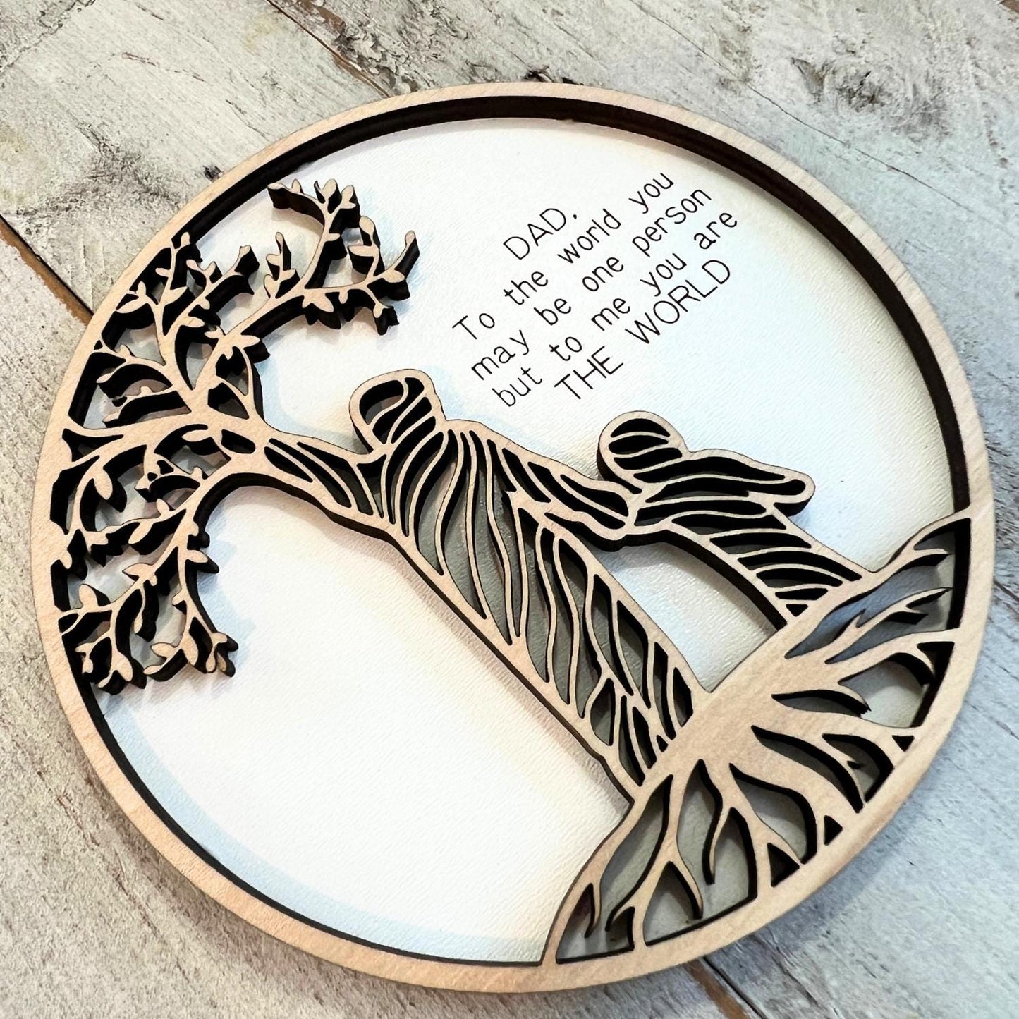 Gifts for Dad | Dad Tree Plaque | Dad and Child Sign