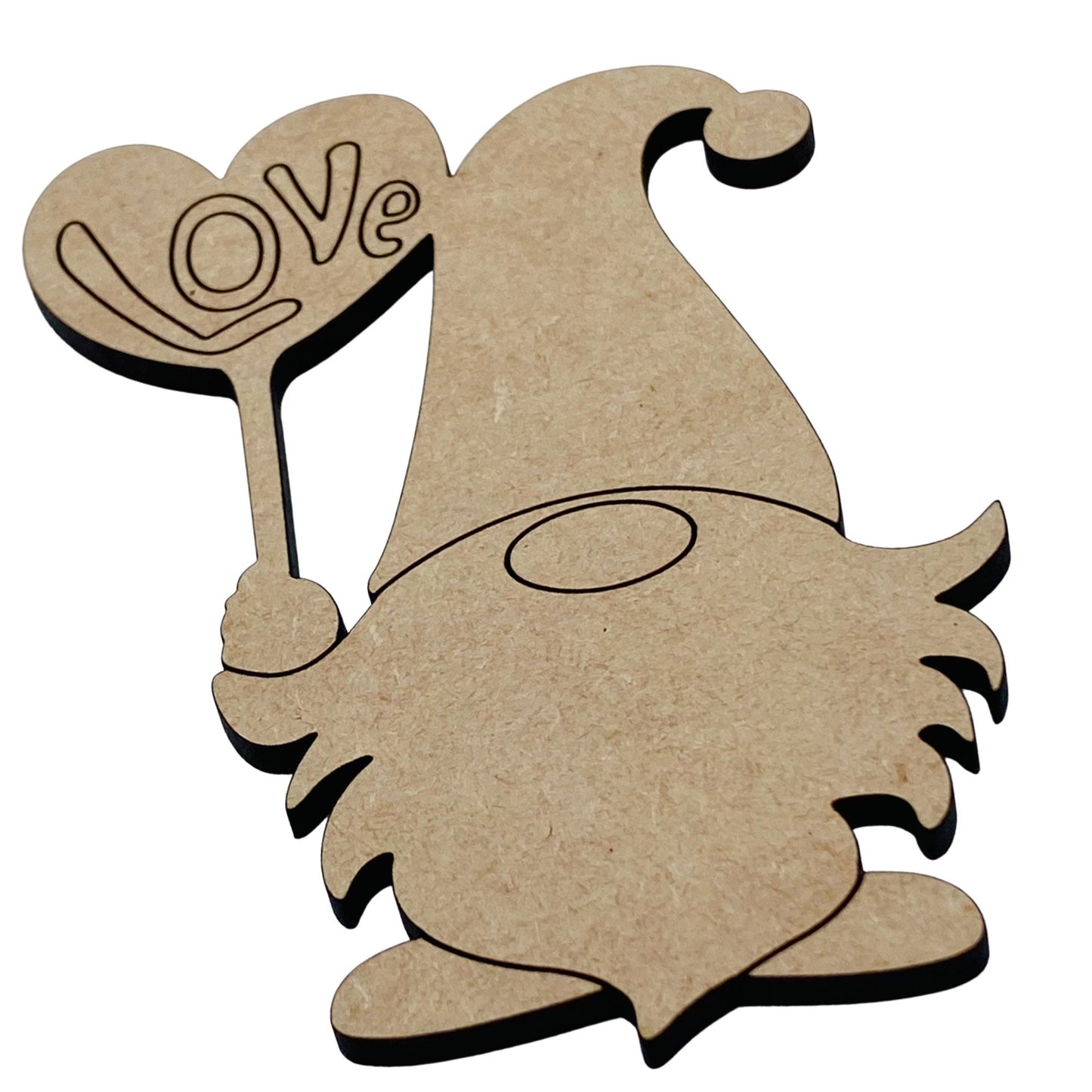 Gnome Love Balloon | Valentine's Gnome Cutout | Craft Shapes | Gnome Heart Balloon | Laser Cut Gnome Decor | Anniversary Gnome | I Love You