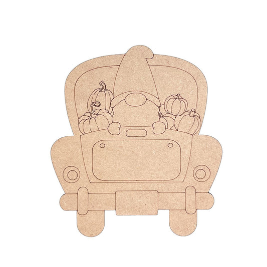 Fall Truck with Pumpkins and Gnome | Paint by Lines