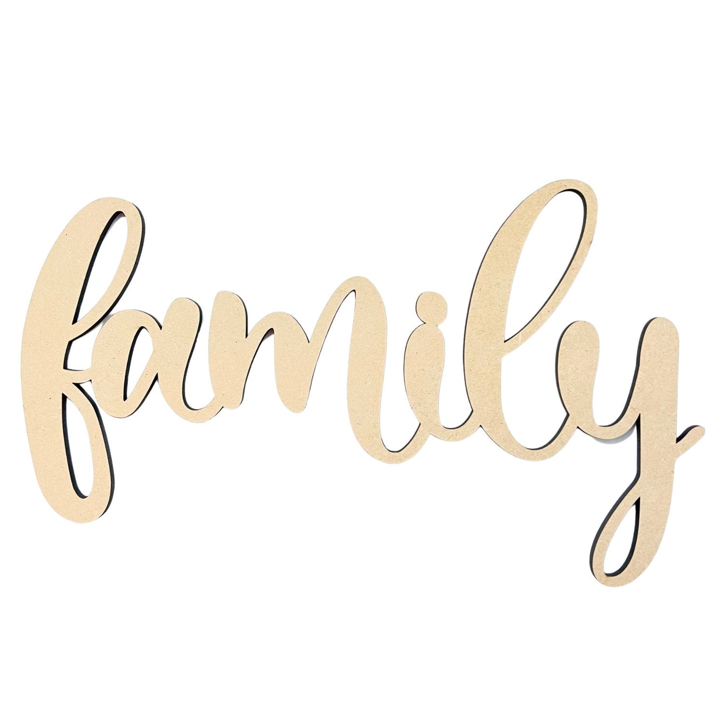 SMALL Connected Letters | Family | Wooden Cutout Word | Script Word