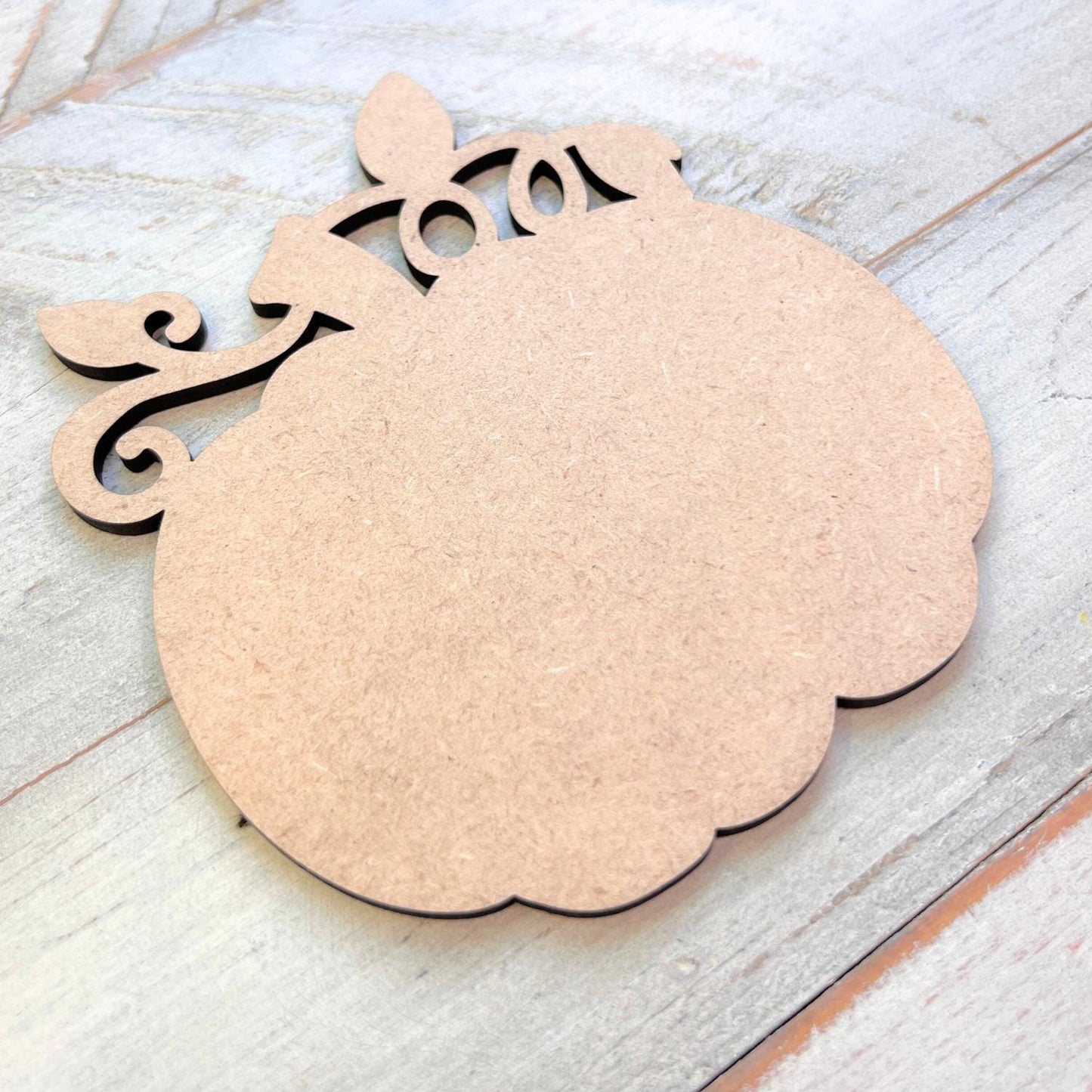 Pumpkin with Vine and Leaves Fall Wood Craft- Paint by line