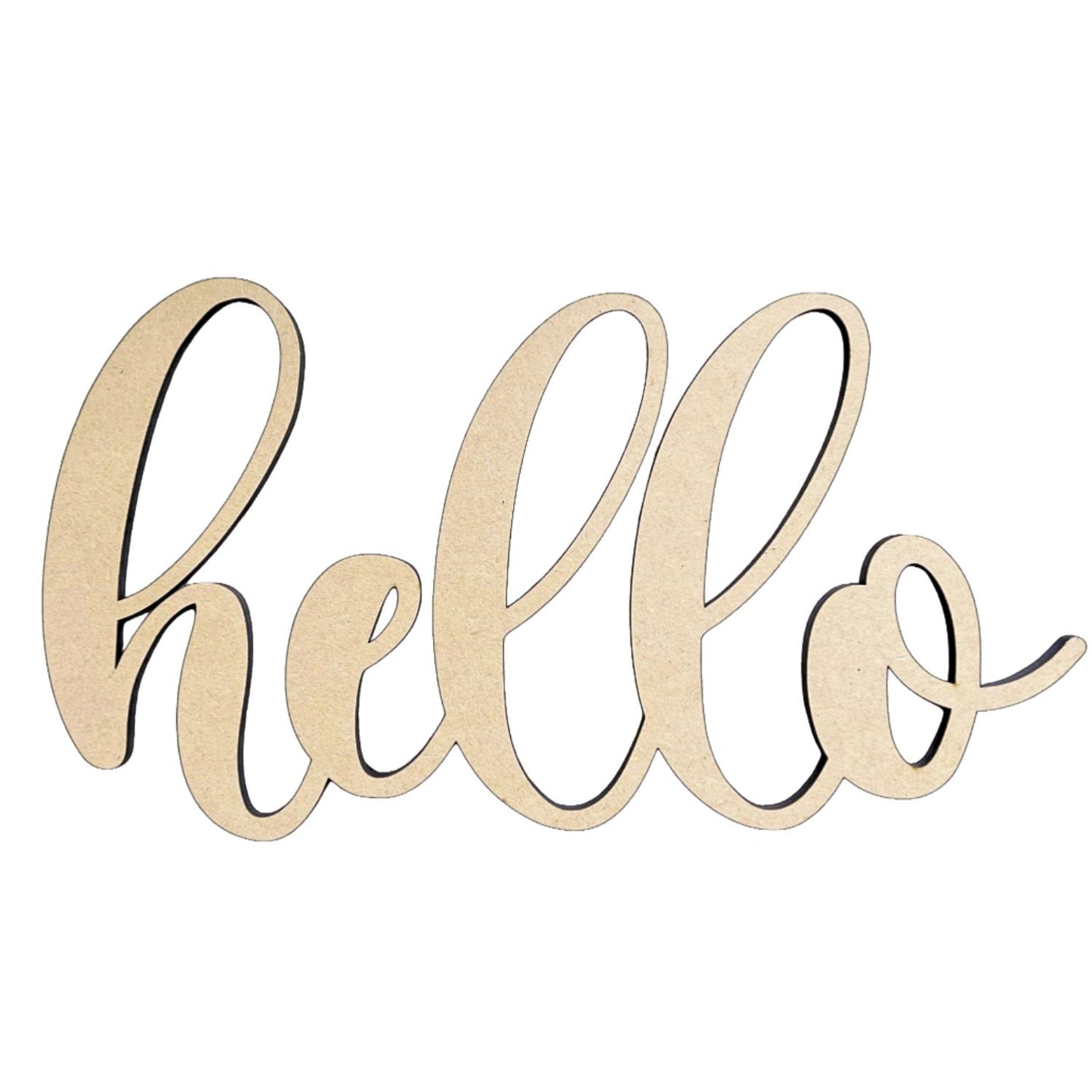 Hello Wood Word Cutout