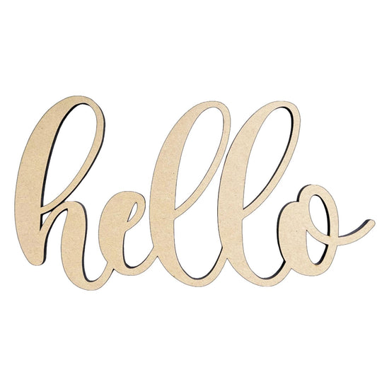 Hello Wood Word Cutout