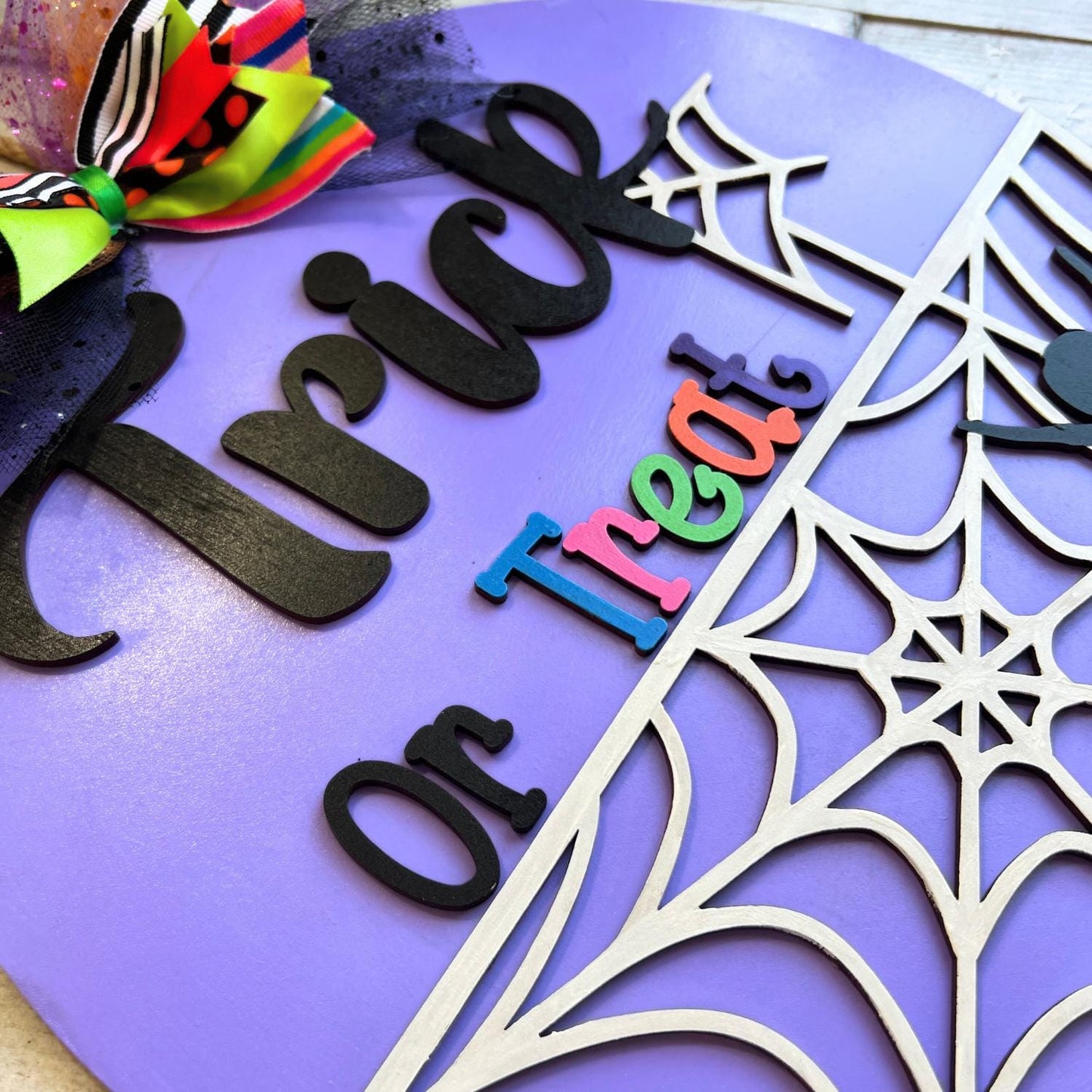 Bright Colorful Halloween Door Hanger | Purple Halloween | Halloween Sign