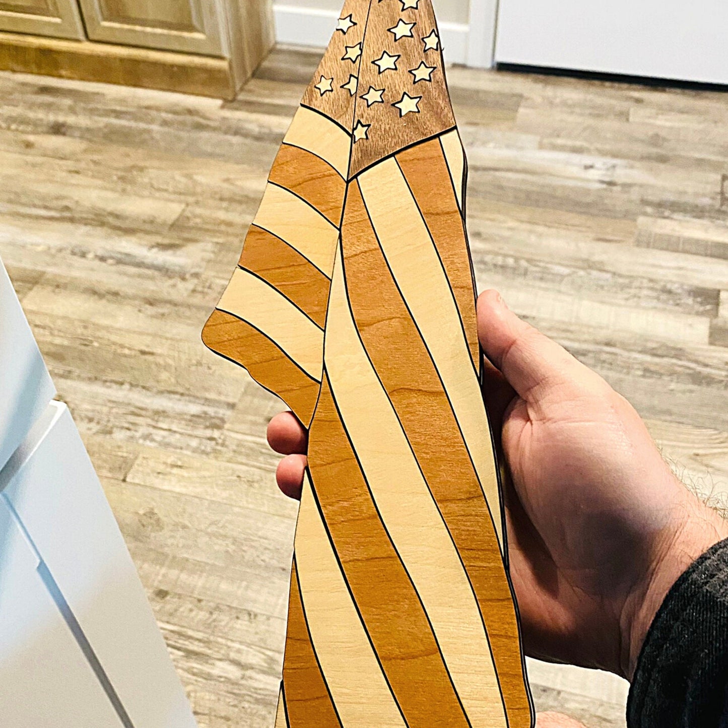 Draped American Flag | 4th of July Decorations | Memorial Day Flag | Veteran's Day Decor | Handmade with Love | Krafty Supply Artwork