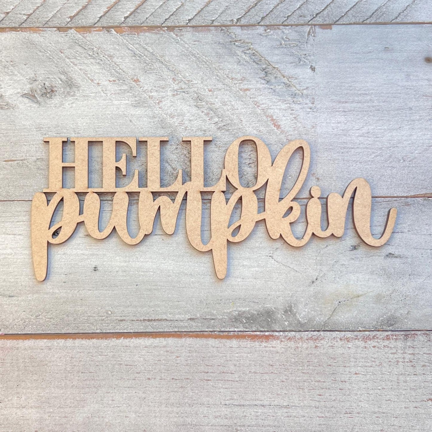 Hello Pumpkin Wood Word Cutout | Fall Words