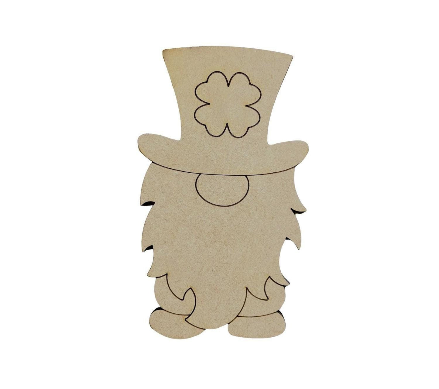 Small 2"-10" | Bearded Leprechaun | St Patrick's Day Decor | Craft Wood Shapes | Spring Decor | DIY Crafts | Paint by Lines