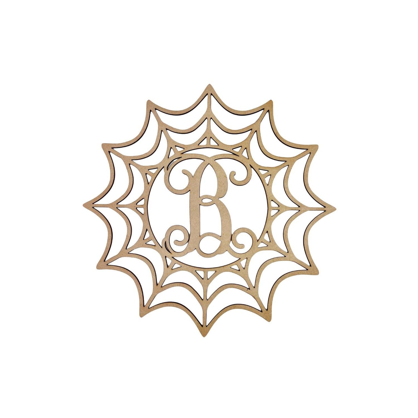 Small Spider Web with Monogram | Personalized Halloween Decor | DIY Halloween door sign