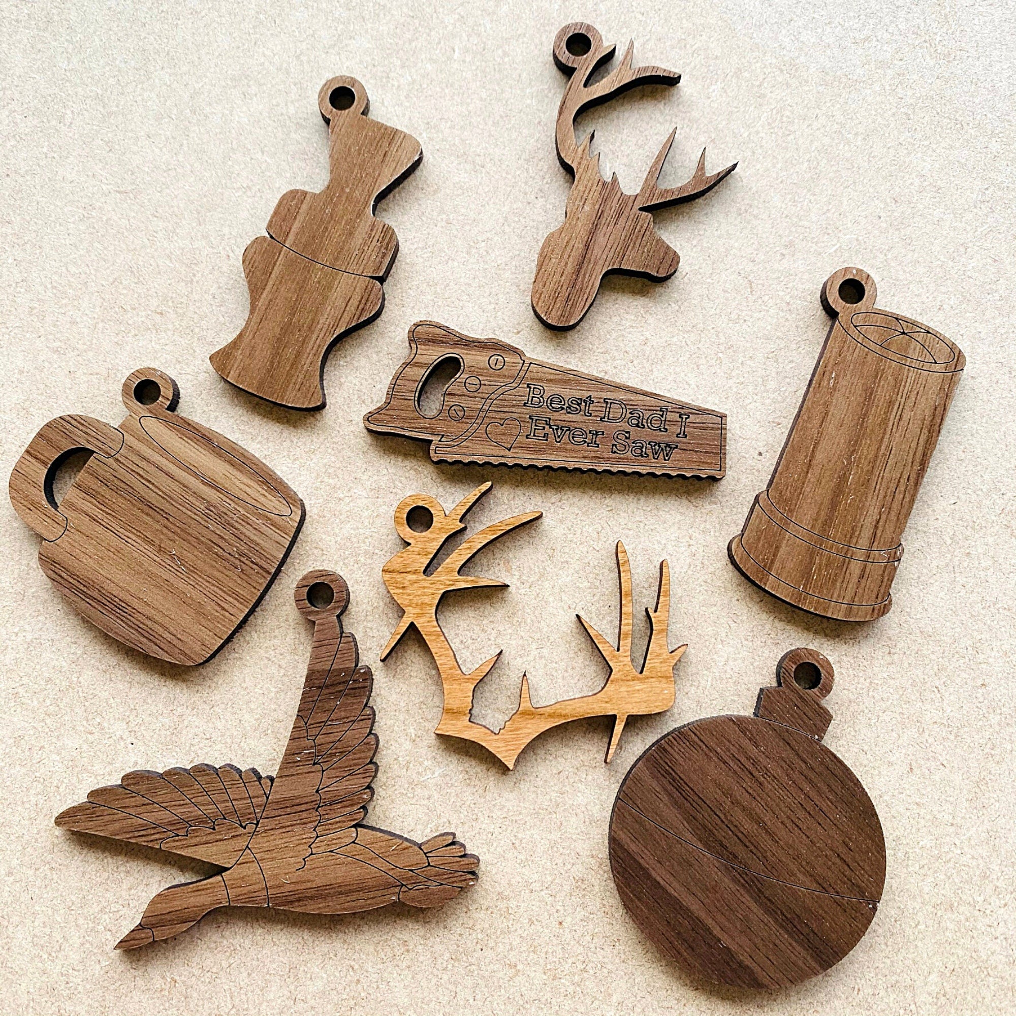 Personalized Dad Car Charm, Boho Acrylic, Monogram, Beaded Car Charm, Vehicle Mirror Hanger, Car Accessories, Custom, Buck, Antlers, Saw