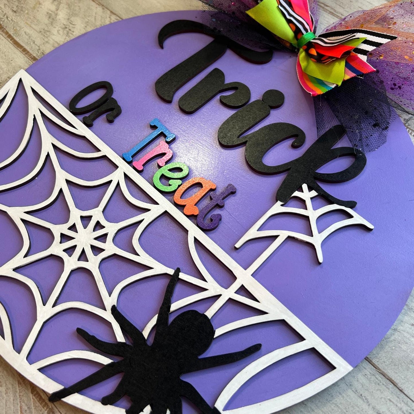 Bright Colorful Halloween Door Hanger | Purple Halloween | Halloween Sign