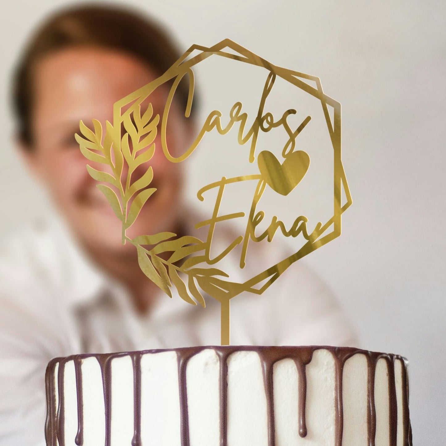 Wedding Personalized Cake Topper | Custom Name Cake Decor | Rustic Wedding Cake Decor | Anniversary Cake Topper | Personalized Wedding Decor