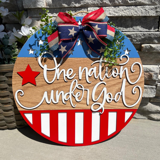 4th of July Door Hanger | One Nation Under GOD