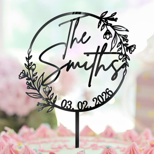 Wedding Personalized Cake Topper | Custom Name Cake Decor | Rustic Wedding Cake Decor | Anniversary Cake Topper | Personalized Wedding Decor